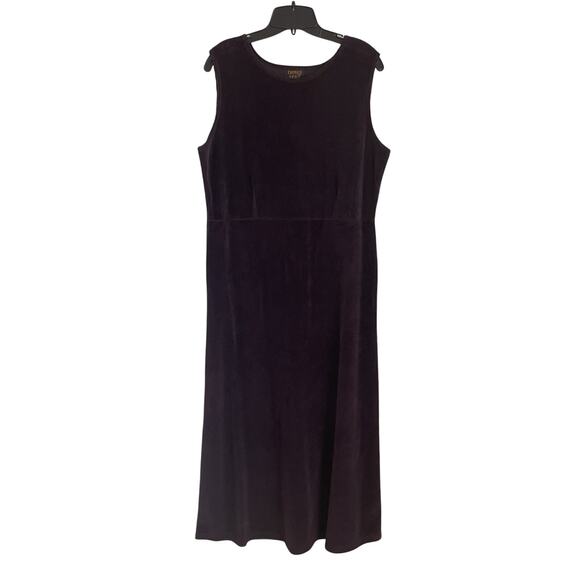 Vintage 90s Kindred Spirit Corduroy Maxi Dress Purple Sleeveless Y2K Grunge L - Picture 1 of 6